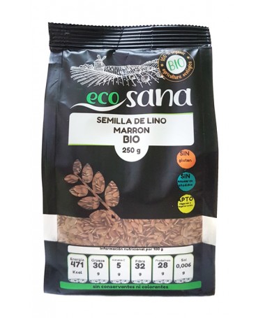 semilla lino marron bio 250gr ecosana