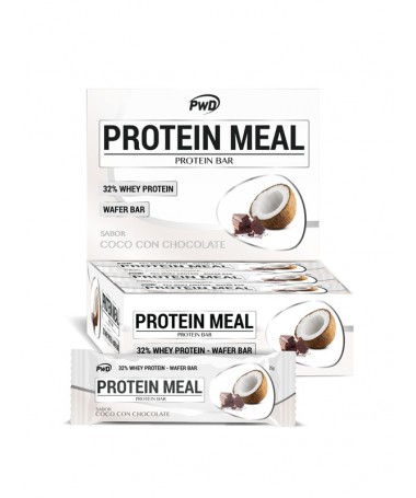 barrita coco chocolate protein meal 35gr sin azucar a adido x 12 uds