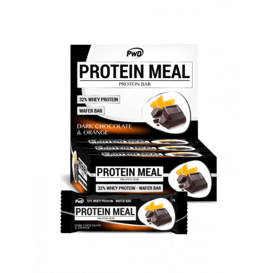 barrita chocolate negro y naranja protein meal 35gr sin azucar a adido x 12 uds