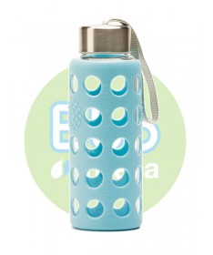 botella bbo azul borosilicato con silicona 300 ml irisana