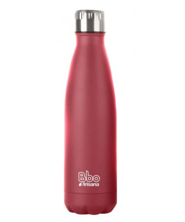 botella bbo termo acero inoxidable 350ml roja y funda irisana