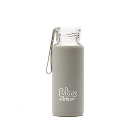 botella bbo gris borosilicato con silicona 330 ml irisana