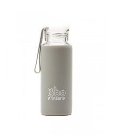 botella bbo gris borosilicato con silicona 330 ml irisana