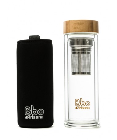 termo infusionador doble pared vidrio 400ml bbo irisana