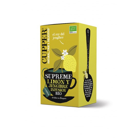 infusion limon y jengibre bio 20 bolsas
