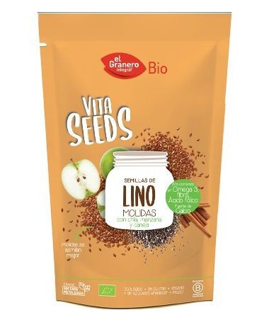 vitaseeds semillas de lino ch a canela y manzana bio 200 g