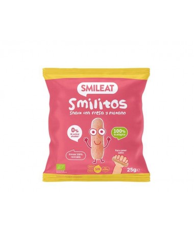 smilitos snacks de fresa y platano eco 25gr