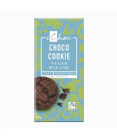 chocolate vegano bio con almendra y choco cookies 80g ichoc