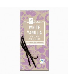 chocolate blanco vegano bio con vainilla bourbon 80g ichoc