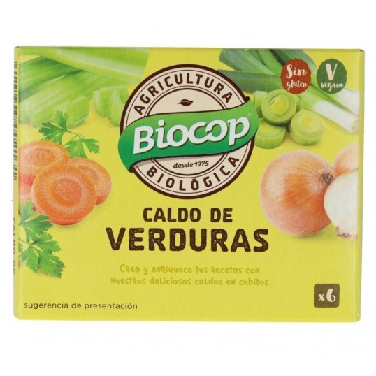 caldo verduras cubitos biocop 6 x 10g