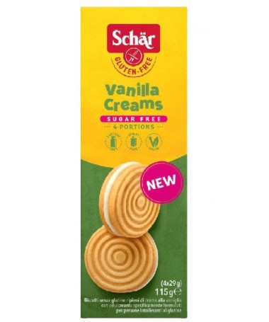 galletas vanilla creams sin azucar sin gluten 115g